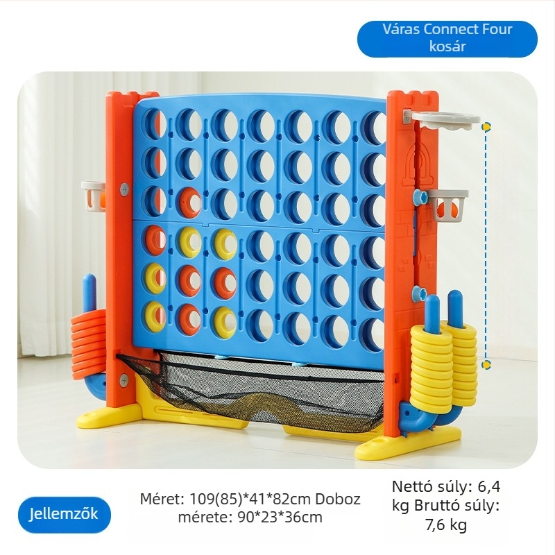 Li You műanyag 3D Connect Four játék szülő-gyermek interakcióval, oktatási játék 4–14 éveseknek