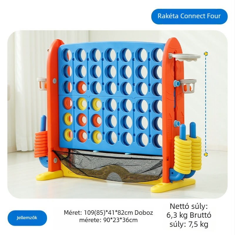 Li You műanyag 3D Connect Four játék szülő-gyermek interakcióval, oktatási játék 4–14 éveseknek