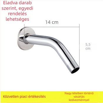 Rozsdamentes acélból készült ívelt zuhanykar falba rejtett szerelvénnyel, elektroplakált felülettel, modern minimalista stílus