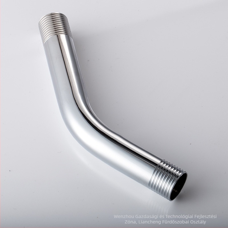 Rozsdamentes acélból készült ívelt zuhanykar falba rejtett szerelvénnyel, elektroplakált felülettel, modern minimalista stílus