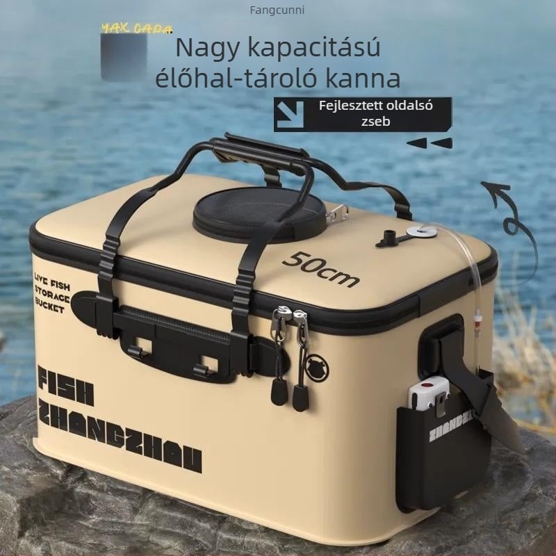 Összecsukható EVA halas vödör élő halakhoz, horgászfelszerelés, megerősített kialakítás