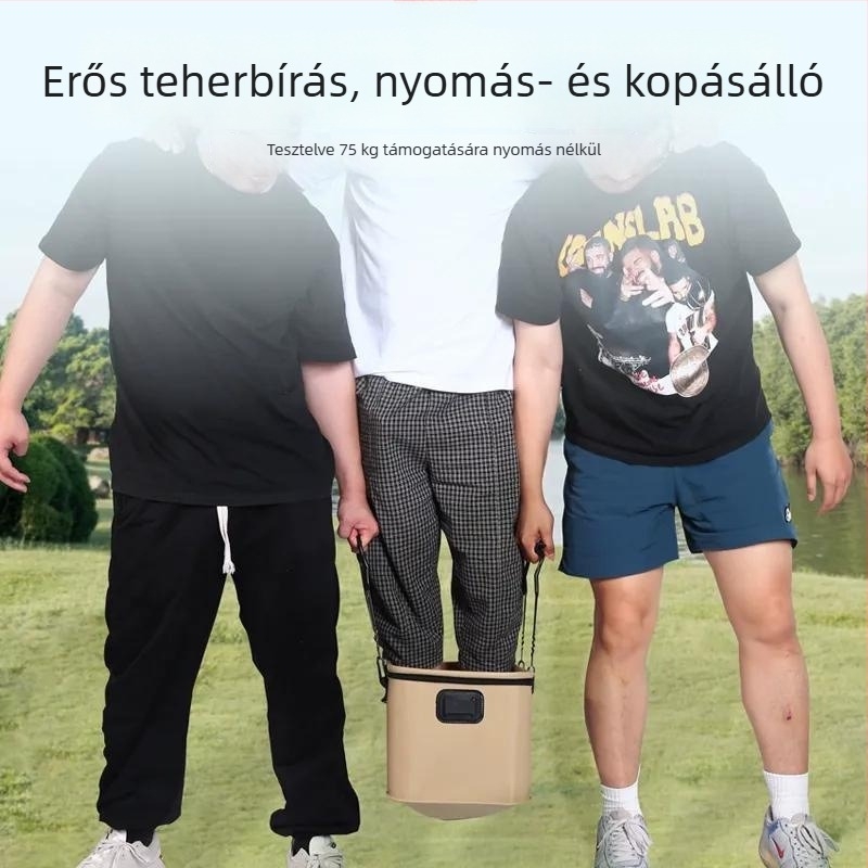 Összecsukható EVA halas vödör élő halakhoz, horgászfelszerelés, megerősített kialakítás