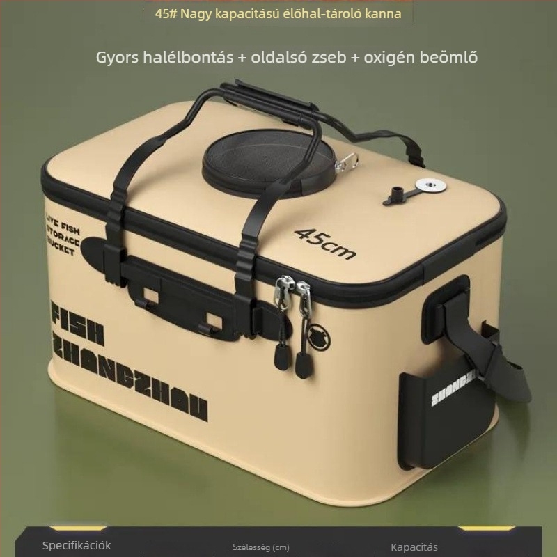 Összecsukható EVA halas vödör élő halakhoz, horgászfelszerelés, megerősített kialakítás