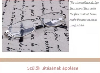 Olvasó szemüveg kristály lencsékkel, teljes keret rézötvözetből, ütésálló lencsék