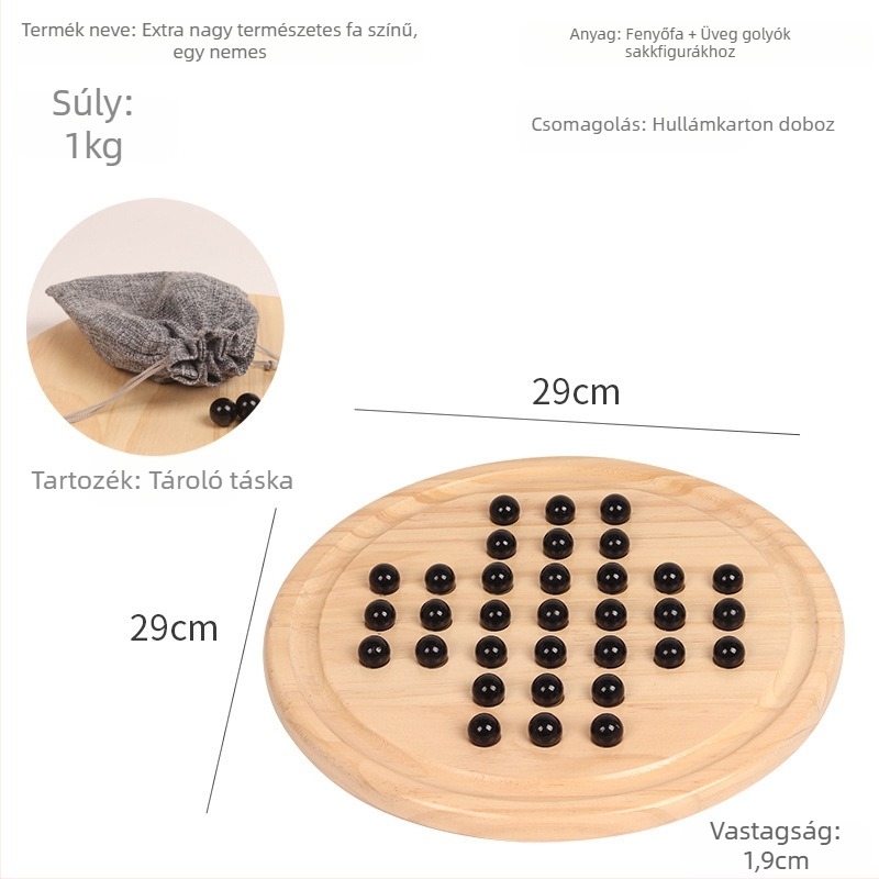 Egyszemélyes asztali sakkjáték — faanyagú, oktatási játék logikai gondolkodásra és családi interakcióra, 14+ éveseknek