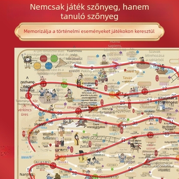 Családi oktatási társasjáték: kínai történelmi idővonal, Flying Chess és Monopoly, 7–14 éveseknek
