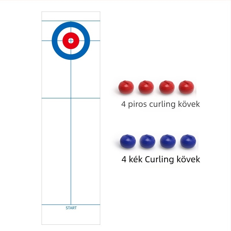Gyerekasztali curling játék – Kétfős interaktív oktatási játék, műanyagból, 4–14 éveseknek, fejleszti a kéz-szem koordinációt
