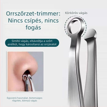 Kézi nyomású orr- és szemöldök-trimmelő – rozsdamentes acél, kerek fej