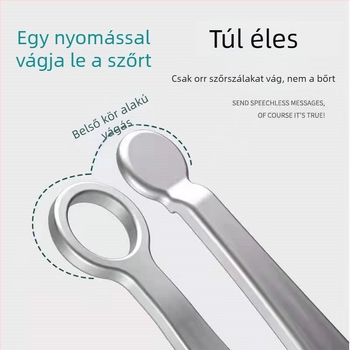 Kézi nyomású orr- és szemöldök-trimmelő – rozsdamentes acél, kerek fej