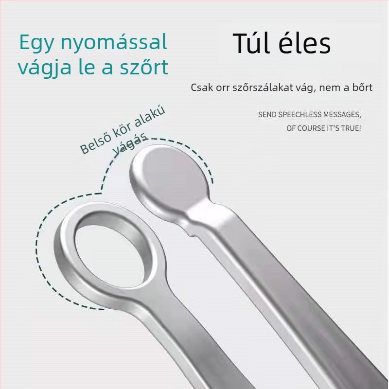 Kézi nyomású orr- és szemöldök-trimmelő – rozsdamentes acél, kerek fej