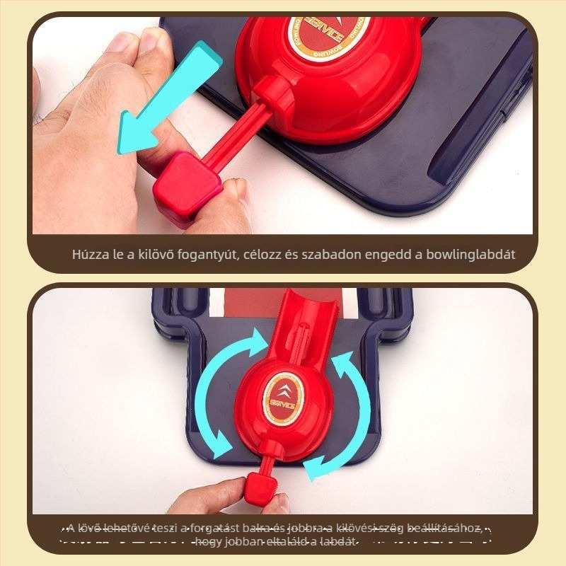 Többjátékos asztali játék: bowling, foci, kosárlabda és katapult; szülő–gyermek interakció; műanyag; 4–35 éveseknek.