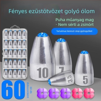 Golyós súly Carolina Rig-hez, üreges kialakítás műanyag maggal, hosszú dobás, akadás elleni védelem, szénacél