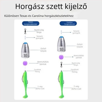 Golyós súly Carolina Rig-hez, üreges kialakítás műanyag maggal, hosszú dobás, akadás elleni védelem, szénacél