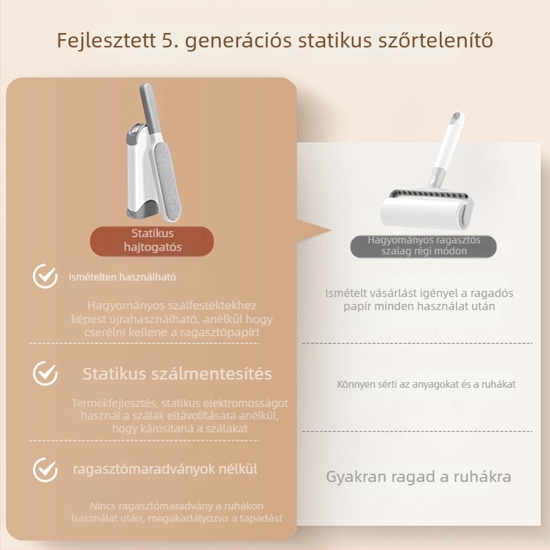 Qiwang műanyag ruhaszösz-eltávolító görgő — modern, minimalista dizájn, haj- és szösz eltávolító eszköz