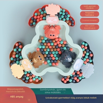 Asztali béka gyöngyös puzzle — műanyag kivitelezés, stresszoldás, szülő‑gyermek interakció, fejleszti a kéz‑szem koordinációt, 4–14 évesek