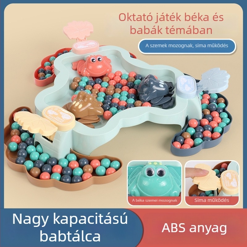 Asztali béka gyöngyös puzzle — műanyag kivitelezés, stresszoldás, szülő‑gyermek interakció, fejleszti a kéz‑szem koordinációt, 4–14 évesek