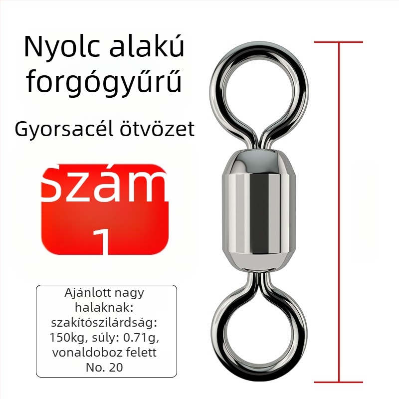 Horgászatra szolgáló 8-as formájú gyűrű csatlakozó – rozsdamentes acél, márka A Little Red, származás Kína