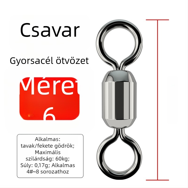 Horgászatra szolgáló 8-as formájú gyűrű csatlakozó – rozsdamentes acél, márka A Little Red, származás Kína