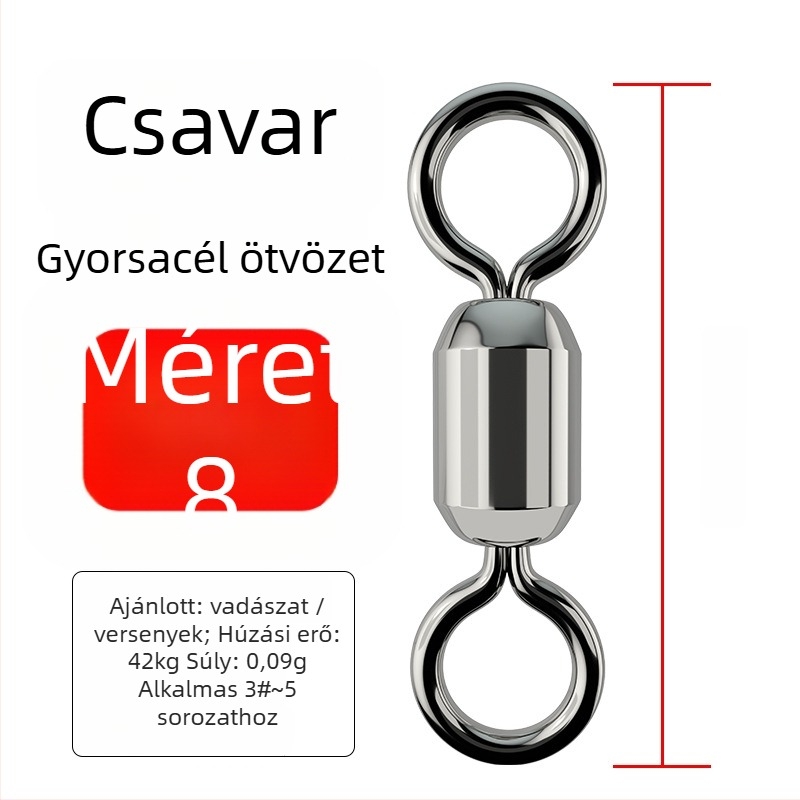 Horgászatra szolgáló 8-as formájú gyűrű csatlakozó – rozsdamentes acél, márka A Little Red, származás Kína