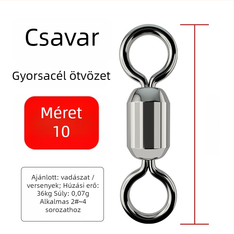 Horgászatra szolgáló 8-as formájú gyűrű csatlakozó – rozsdamentes acél, márka A Little Red, származás Kína