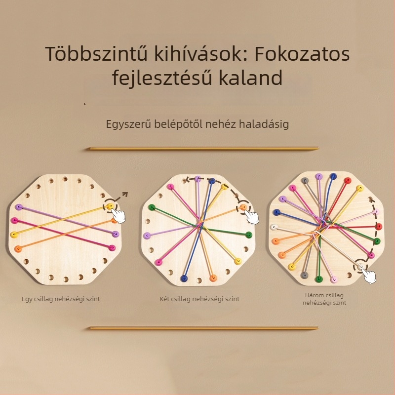 Oktatási fa játék kötéllel – logikai játék gyerekeknek, fejleszti a logikus gondolkodást, a kéz-szems koordinációt és a szülő-gyermek interakciót (4–6 éveseknek)
