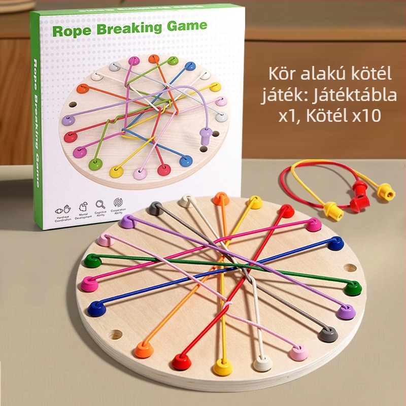 Oktatási fa játék kötéllel – logikai játék gyerekeknek, fejleszti a logikus gondolkodást, a kéz-szems koordinációt és a szülő-gyermek interakciót (4–6 éveseknek)
