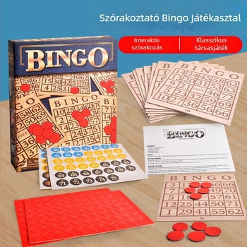 Oktató gyerekeknek szánt asztali játék: sakk, dáma és bingó, interaktív családi játék; anyag: műanyag/papír; korosztály: 7–14 év; csomagolás: színes doboz