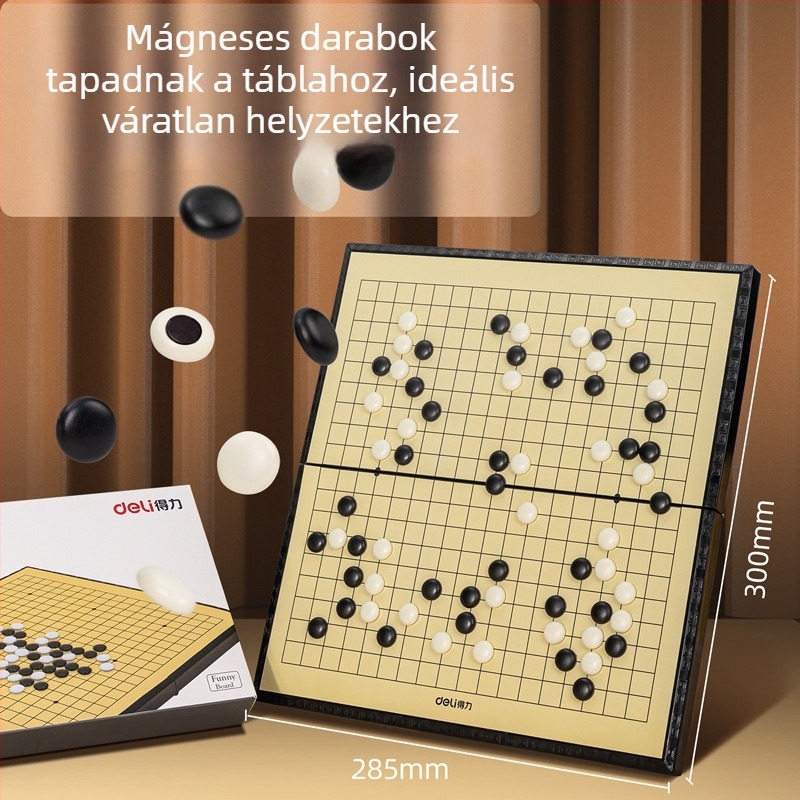 Mágneses Go és Gomoku társasjáték készlet – mágneses bábuk, Go/Gomoku tábla, oktató szórakozás, 4-61+ éveseknek
