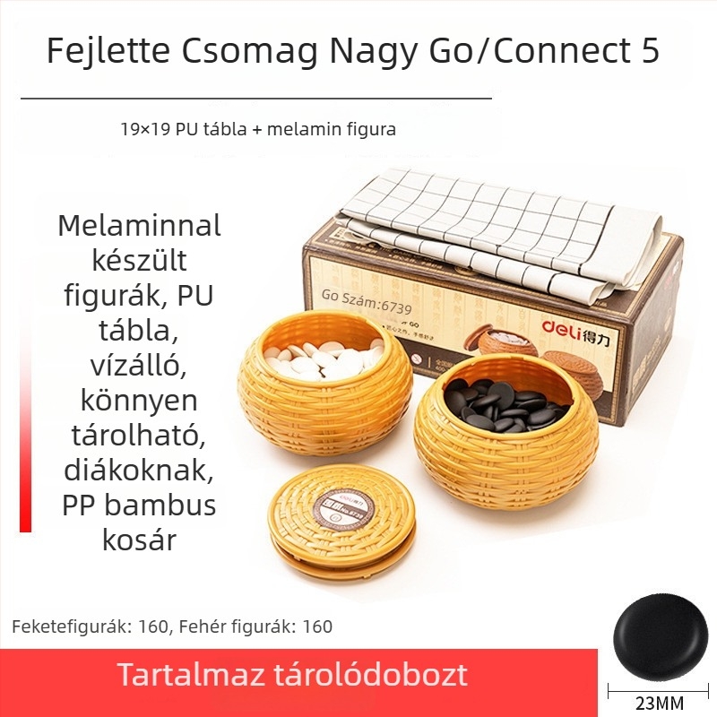 Mágneses Go és Gomoku társasjáték készlet – mágneses bábuk, Go/Gomoku tábla, oktató szórakozás, 4-61+ éveseknek