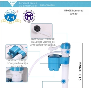 Meifeng WC-tartály bemeneti szelep – teleszkópos magasnyomású bemenet, POM anyag, injektiós öntés, csendes működés