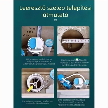 WC tartály kiegészítők - Vízszelep, Öblítő gomb, Univerzális kompatibilitás, Bliszter csomagolás, Telepítési szolgáltatás