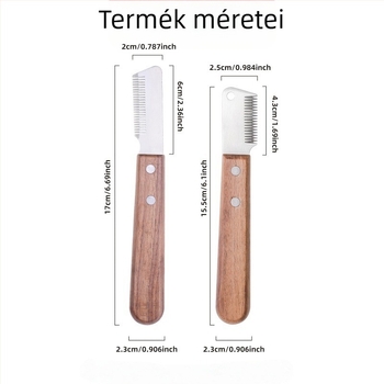 Kutyák ápolására szolgáló eszköz fa markolat – szőrszál-eltávolító fésű / borotválókés könnyű szőrszál-eltávolításhoz és gyengéd formázáshoz, 240 darabos csomag