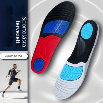 Unisex PU boltozat-támasztó talpbetét anti-torziós tulajdonságokkal, gél izzadságot elnyelő, magas rugalmasságú ütéscsillapítás, teljes talpbetét, ortopéd