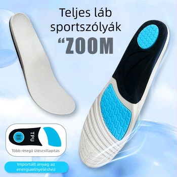 Unisex PU boltozat-támasztó talpbetét anti-torziós tulajdonságokkal, gél izzadságot elnyelő, magas rugalmasságú ütéscsillapítás, teljes talpbetét, ortopéd