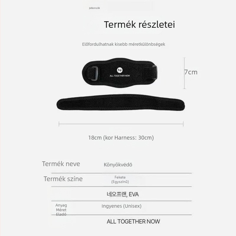 Állítható kompressziós könyökvédő – pamut-nylon anyagból, felnőtteknek, kültéri sportokhoz