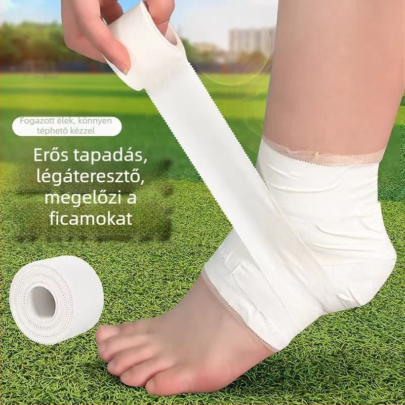Sportos ragasztószalag a lábfixáláshoz, ízületi védelemhez, csukló- és ujjtámaszathoz, fehér vékony ragasztószalag, elasztikus kötés.