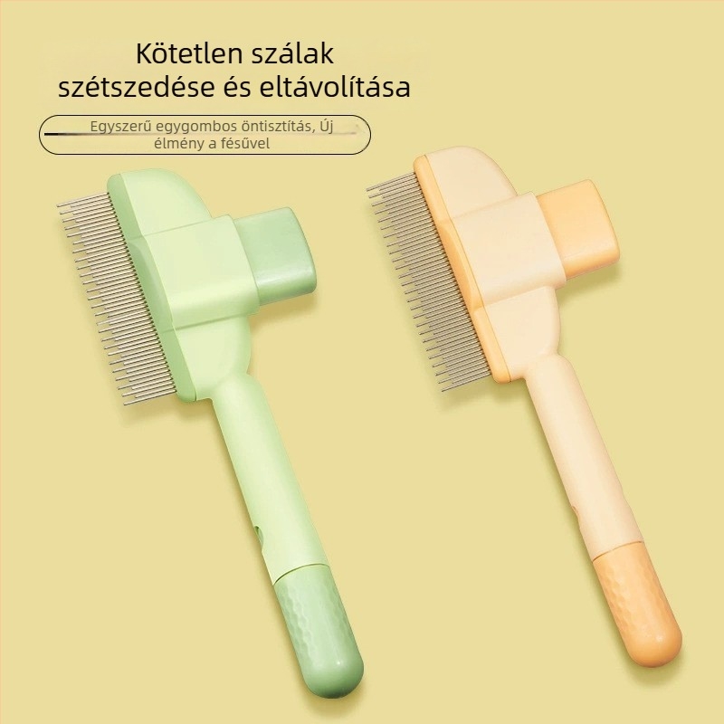 Macska- és kutya tűs fésű a szőr eltávolítására — műanyagból, magáncímkés márka