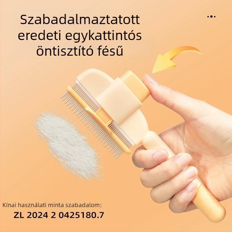 Macska- és kutya tűs fésű a szőr eltávolítására — műanyagból, magáncímkés márka