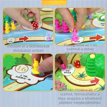 Nyúlcsapda társasjáték – műanyag, családi játék, fejleszti a szellemi fejlődést és a finom motorikát, interaktív játék, 4–61 éveseknek