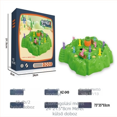 Nyúlcsapda társasjáték – műanyag, családi játék, fejleszti a szellemi fejlődést és a finom motorikát, interaktív játék, 4–61 éveseknek