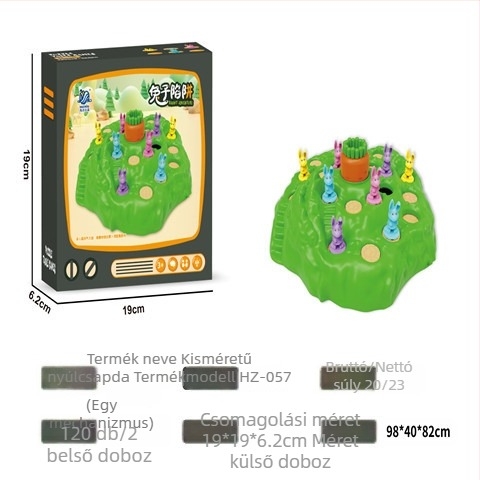 Nyúlcsapda társasjáték – műanyag, családi játék, fejleszti a szellemi fejlődést és a finom motorikát, interaktív játék, 4–61 éveseknek