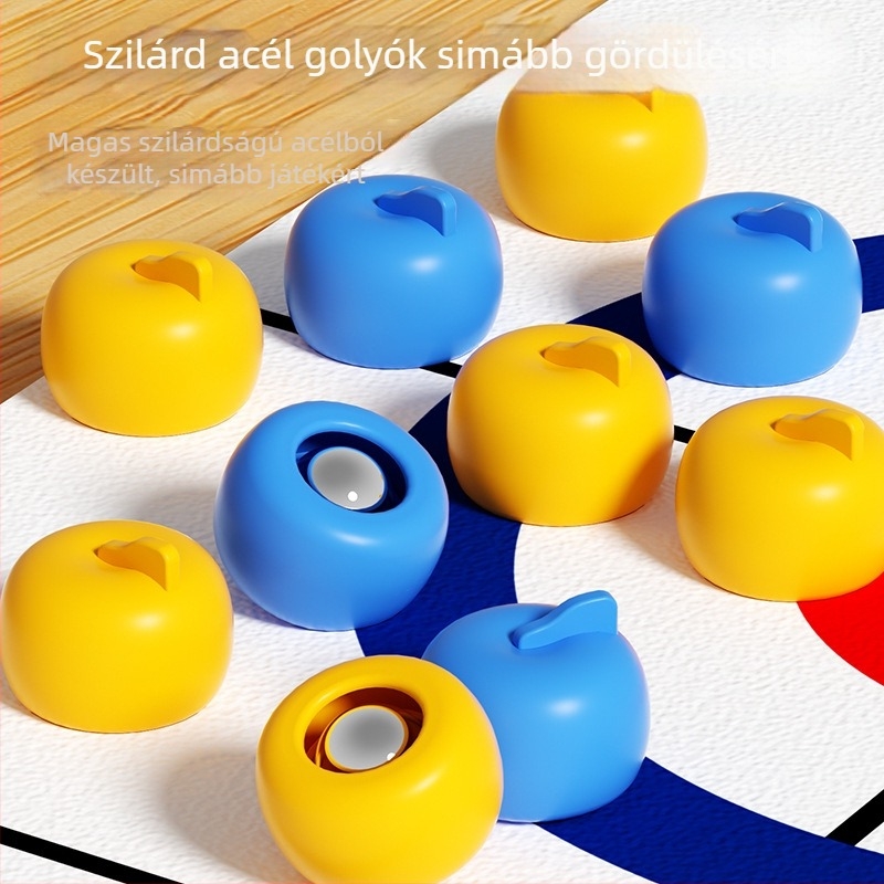 Asztali curling két játékos számára — interaktív játék Szülő-gyermek, fejlesztés szem-kéz koordináció, kor 7–14