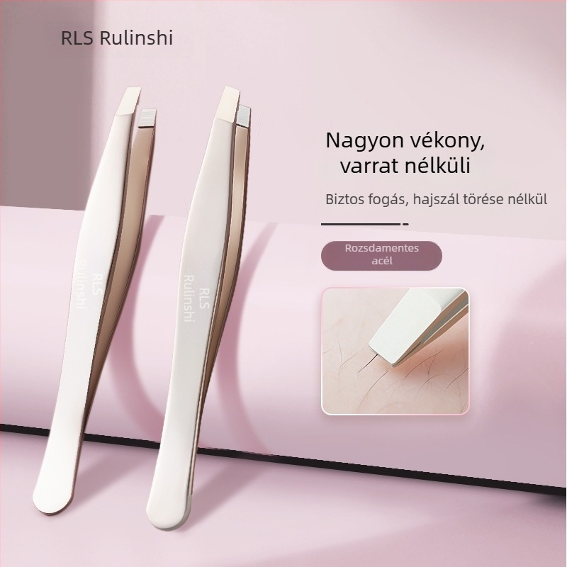 Rozsdamentes acél szemöldökclip, csipesz műszempillákhoz és szőrszálak húzására szolgáló eszköz