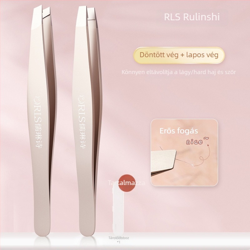 Rozsdamentes acél szemöldökclip, csipesz műszempillákhoz és szőrszálak húzására szolgáló eszköz