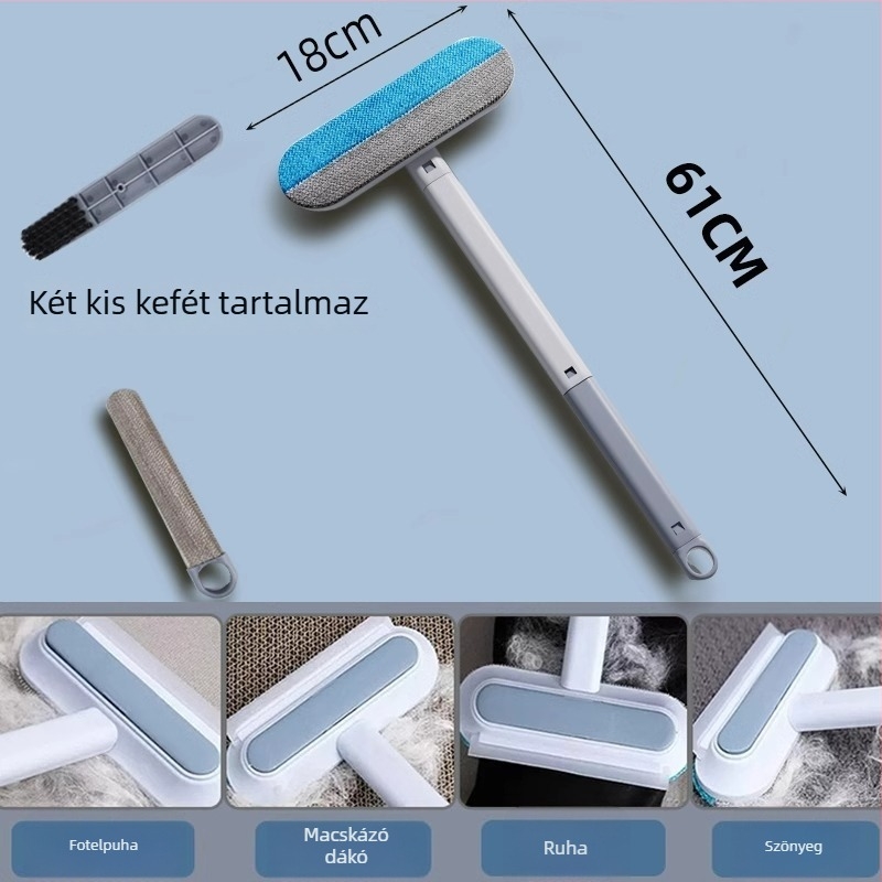 Állati szőrhullás elleni multifunkcionális kefe – kanapéhoz, szőnyeghez és ablakokhoz; eltávolítja macska- és kutyaszőrt; Márka: Nerve cat; Anyag: Műanyag.