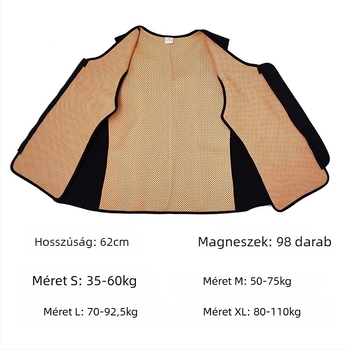 Turmalin önmelegedő deréköv, hátsó melegítő, mágneses terápia felnőtteknek, poliészter