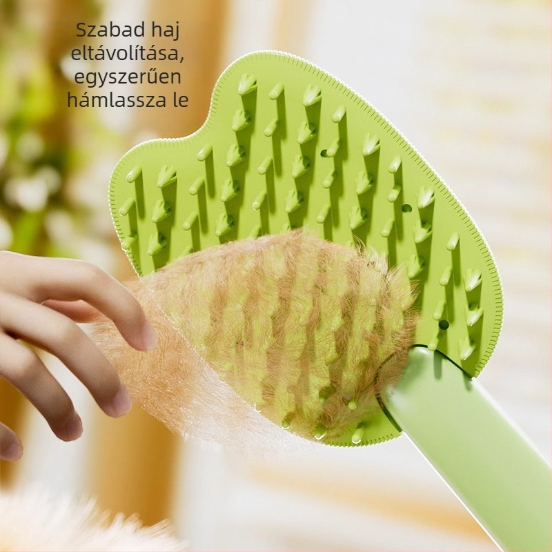 Macska- és kutyaápoló kefés masszírozó eszköz – szőrszálak eltávolítása, kettős használat, anyagok: szilikon/PP