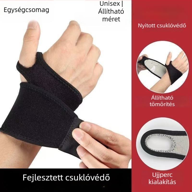 Kosárlabda csuklóvédő ínhüvely-védővel, izzadságot felszívó, lélegző anyag, csuklótámogatás felnőtteknek
