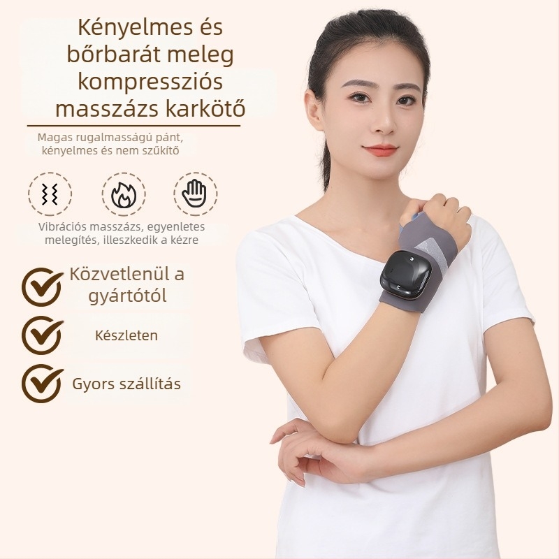 Elektronikus melegítő csuklópánt grafén melegítéssel és intelligens hőmérséklet-szabályozással (poliészter rost; kézre)