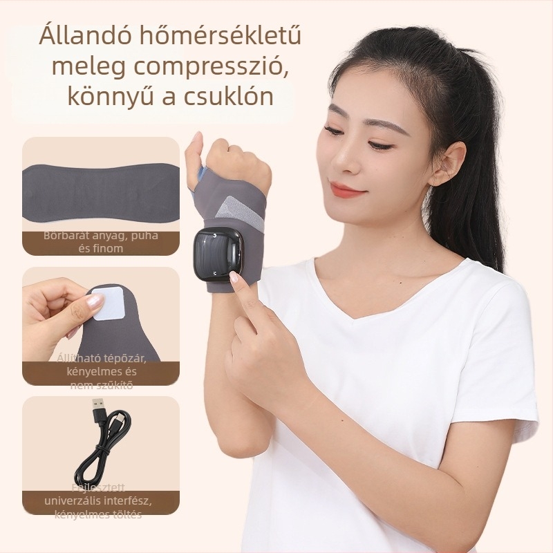 Elektronikus melegítő csuklópánt grafén melegítéssel és intelligens hőmérséklet-szabályozással (poliészter rost; kézre)
